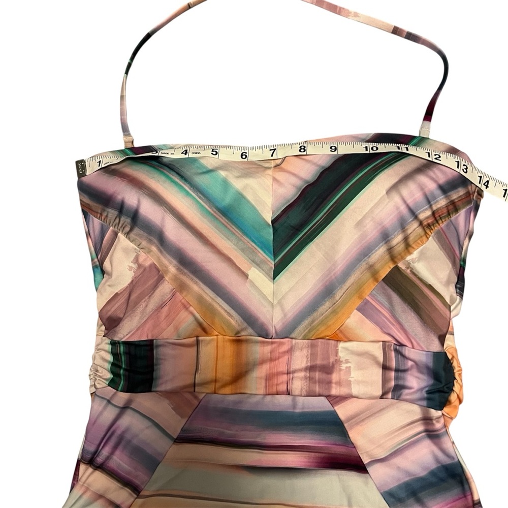 La Blanca Ocean Tide Colorful Striped Halter/Strapless One Piece Swimsuit Girly - Picture 11 of 11